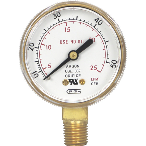 Pressure Gauges, 2" , 0-50 SCFH, Bottom Mount, Analogue Waymarc Industries Inc