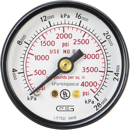 Manom&egrave;tres,  1-1/2", 0 - 4000 psi, Fixation arri&egrave;re, Analogique Waymarc Industries Inc