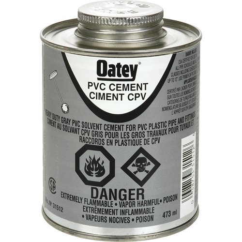 Ciment de PVC d'usage intense, 473 ml, Canette &agrave; dessus brosse, Gris Waymarc Industries Inc