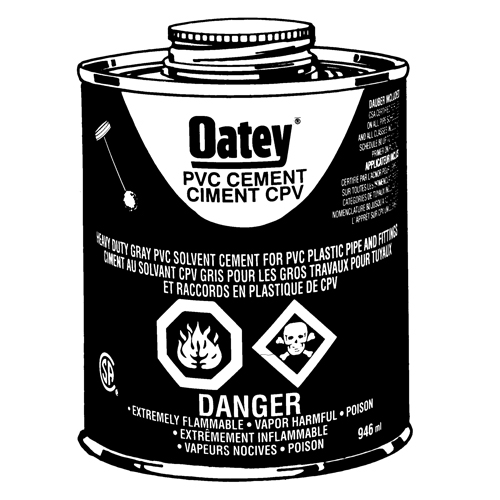 Ciment de PVC d'usage intense, 946 ml, Canette &agrave; dessus brosse, Gris Waymarc Industries Inc