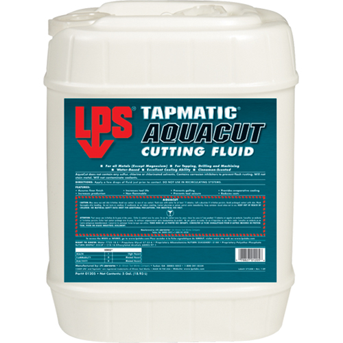 Tapmatic&reg; AquaCut Cutting Fluids, 5 gal. Waymarc Industries Inc