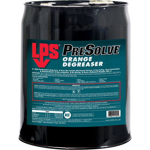D&eacute;graissant orange PreSolve, Seau Waymarc Industries Inc