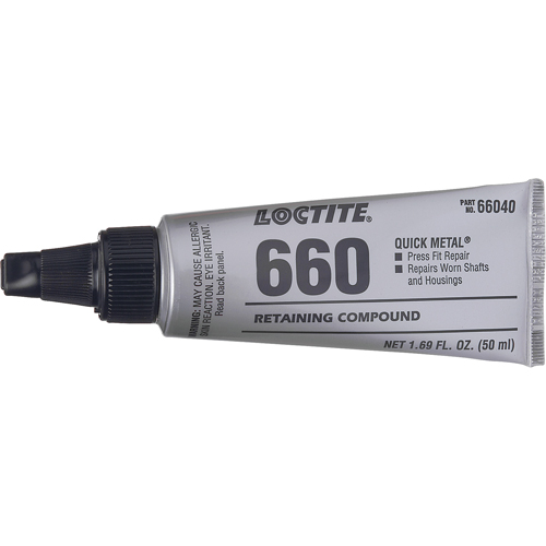 Compos&eacute; de retenue pour r&eacute;paration ajust&eacute; &agrave; la presse Quick Metal 660, 50 ml, Tube, Argent Waymarc Industries Inc