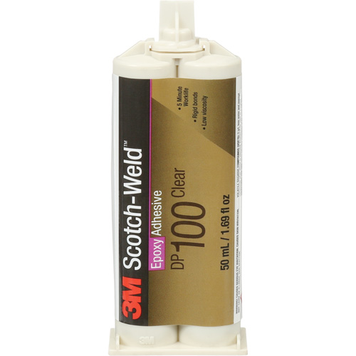 Scotch-Weld Adhesive, 1.7 fl. oz., Dual Cartridge, Two-Part, Clear Waymarc Industries Inc