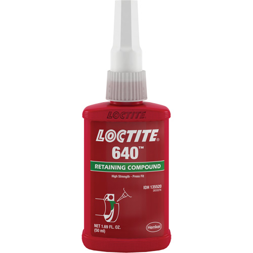 Retaining Compound 640 Medium Strength/High Temperature, 50 ml, Bottle, Green Waymarc Industries Inc