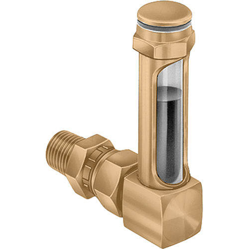 Brass Liquid Level Gauges - Union Coupling, Threaded, 8-11/16" L, 225°F (107.22° C) Waymarc Industries Inc