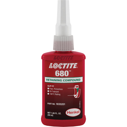680 High-Strength/Low-Viscosity Retaining Compound, 50 ml, Bottle, Green Waymarc Industries Inc