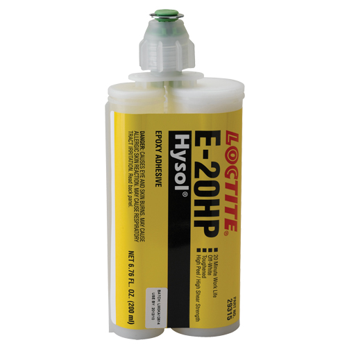 Adh&eacute;sifs structuraux &agrave; s&eacute;chage rapide E-20P, 200 ml, Cartouche double, Deux composants, Blanc Waymarc Industries Inc
