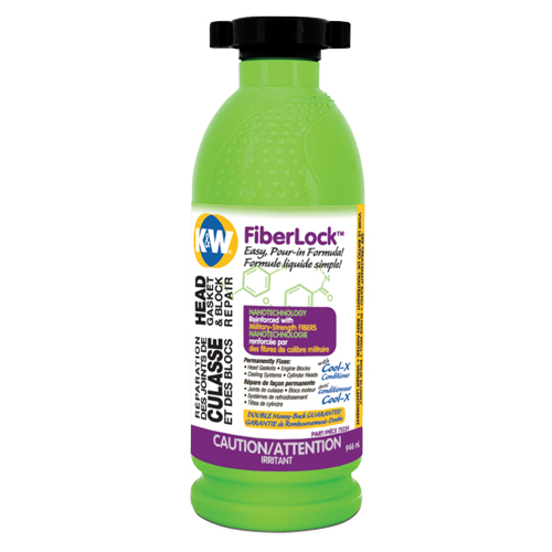 Fiberlock Head Gasket & Block Repair Fluid, Bottle, Beige Waymarc Industries Inc