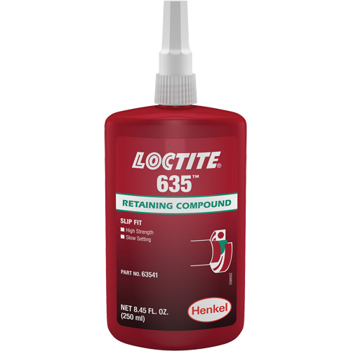 Loctite&reg; 635 Retaining Compound, 250 ml, Bottle, Green Waymarc Industries Inc