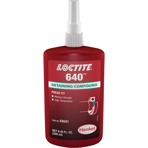 Loctite&reg; 640 Retaining Compound, 250 ml, Bottle, Green Waymarc Industries Inc