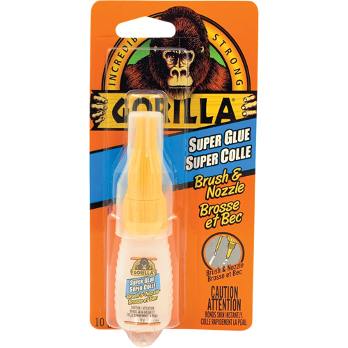 Colle cyanoacrylate avec embout et brosse, 10 g, Bouteille, Transparent Waymarc Industries Inc