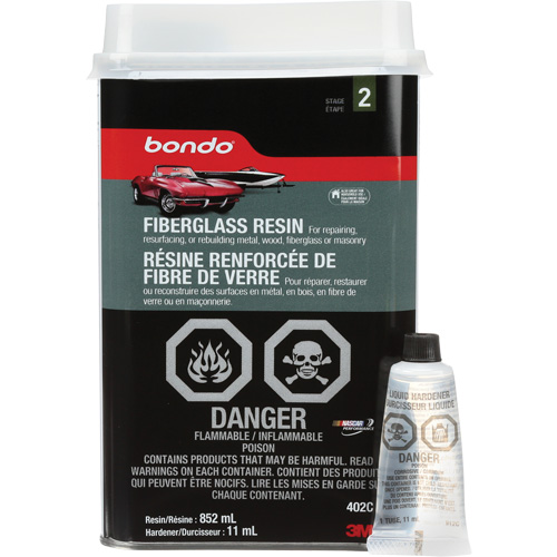 Bondo&reg; Fibreglass Resin, Two-Part, 852 ml, Bottle, Off-White Waymarc Industries Inc