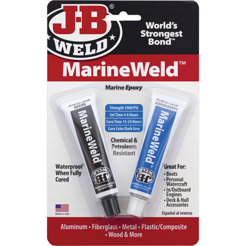 MarineWeld Epoxy, Two-Part, Tube, 3 oz., Grey Waymarc Industries Inc