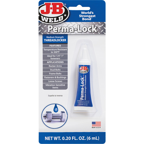 Perma-Lock Threadlocker, Blue, Medium, 6 ml, Tube Waymarc Industries Inc