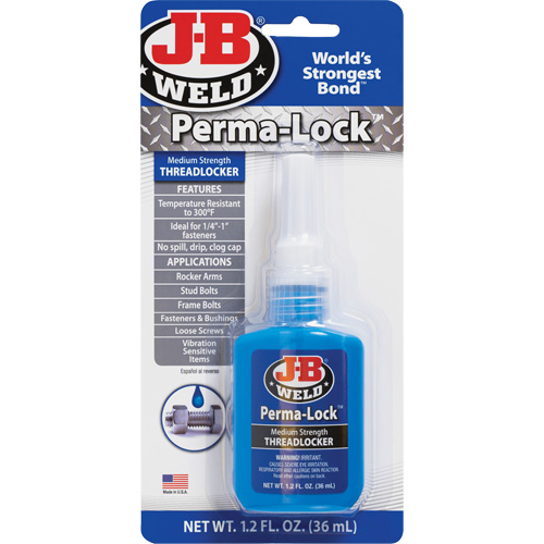 Perma-Lock Threadlocker, Blue, Medium, 36 ml, Bottle Waymarc Industries Inc