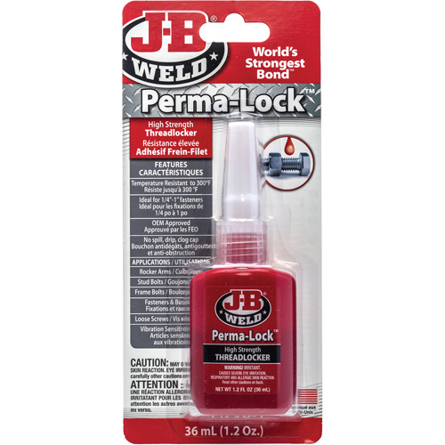 Perma-Lock Threadlocker, Red, High, 36 ml, Bottle Waymarc Industries Inc