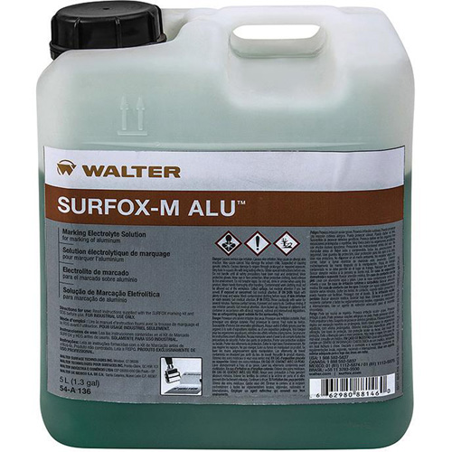 Solution &eacute;lectrolytique de marquage sur l'aluminium Surfox-M Waymarc Industries Inc