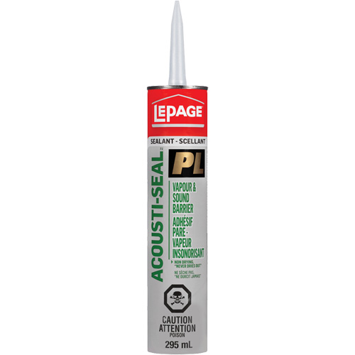 PL&reg; Vapour Barrier & Sound Reduction Adhesive, 825 ml, Tube, Black Waymarc Industries Inc