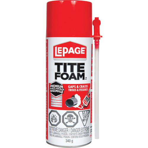 Scellant en mousse isolante pour trous & fissures Titefoam, Canette a&eacute;rosol, Blanc Waymarc Industries Inc