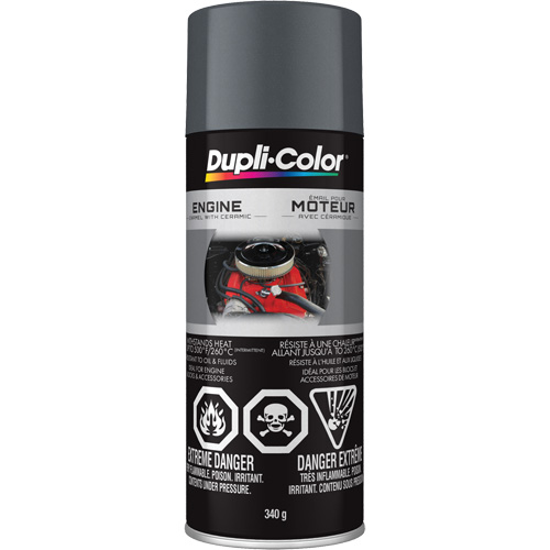 Peinture &agrave; &eacute;mail avec c&eacute;ramique pour moteur, Fonte grise, Tr&egrave;s brillant, 12 oz, Canette a&eacute;rosol Waymarc Industries Inc