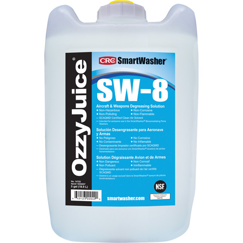 Solution de d&eacute;graissage pour avions et armes SW-8 SmartWasher Ozzyjuice, Cruche Waymarc Industries Inc