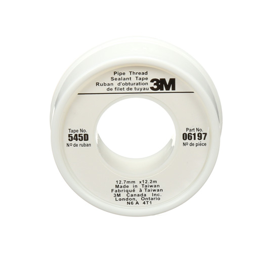Scotch&reg; Thread Sealant Tape, 480" L x 1/2" W, White Waymarc Industries Inc