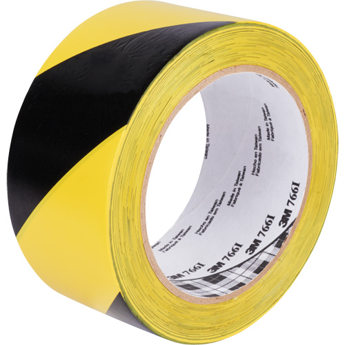 Hazard Warning Tape 766, 50.8 mm (2") x 33 m (108'), Black/Yellow Waymarc Industries Inc