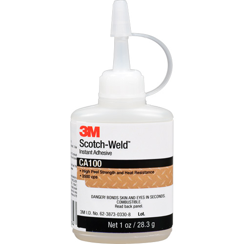 Scotch-Weld Instant Adhesive CA100, Off-White, Bottle, 1 oz. Waymarc Industries Inc