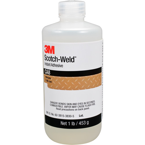 Adh&eacute;sif instantan&eacute; CA8 Scotch-Weld, Transparent, Bouteille, 1 lb Waymarc Industries Inc