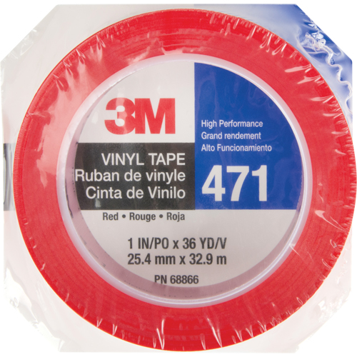 471 Vinyl Tape, 25.4 mm (1") W x 32.9 m (108') L, 5.3 mils, Red Waymarc Industries Inc
