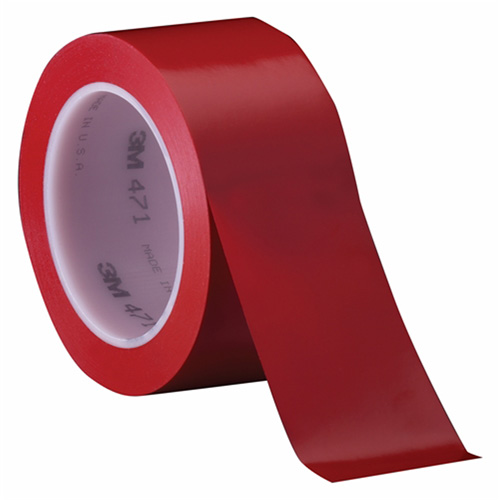 471 Vinyl Tape, 6 mm (1/4") W x 32.9 m (108') L, 5.2 mils, Red Waymarc Industries Inc