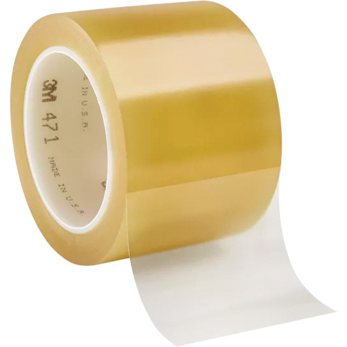 471 Vinyl Tape, 76.2 mm (3") W x 32.9 m (108') L, 5.2 mils, Clear Waymarc Industries Inc