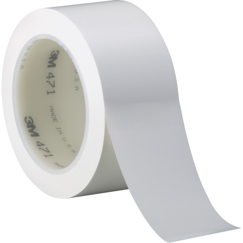 471 Vinyl Tape, 38 mm (1-1/2") W x 32.9 m (108') L, 5.2 mils, White Waymarc Industries Inc
