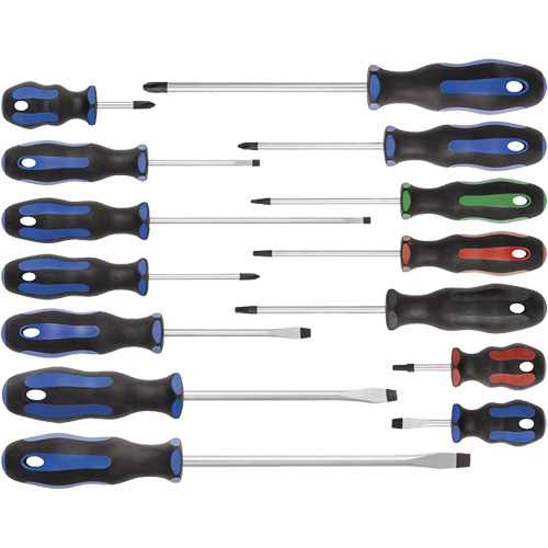 JTSD-14S Ergonomic Screwdriver Set, 14 Pcs. Waymarc Industries Inc