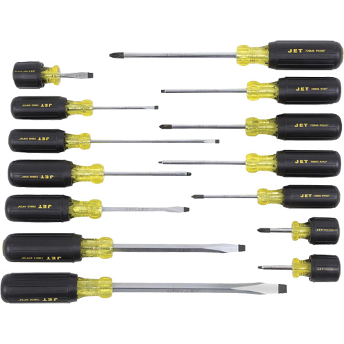 JKS-14S Cushion Grip Screwdriver Set, 14 Pcs. Waymarc Industries Inc