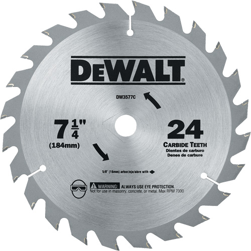 Carbide Circular Saw Blade, 7-1/4", 24 Teeth Waymarc Industries Inc