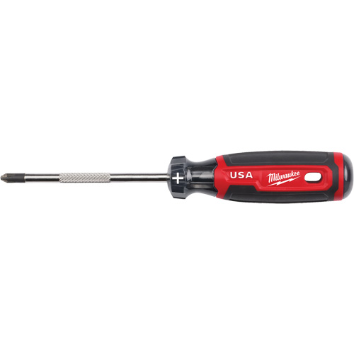 Tournevis Phillips, Tige de #2, Ronde, 211 mm lo, Prise en Coussin&eacute;e Waymarc Industries Inc