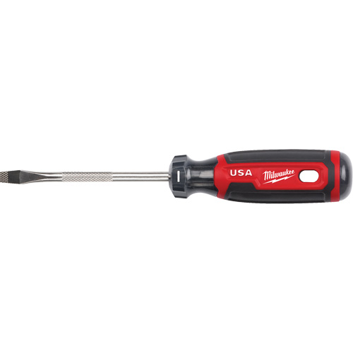 Tournevis &agrave; fente, Tige de 1/4", Ronde, 211 mm lo, Prise en Coussin&eacute;e Waymarc Industries Inc
