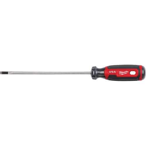 Cabinet Screwdriver, 3/16" Tip, Round, 254 mm L, Cushion Grip Handle Waymarc Industries Inc