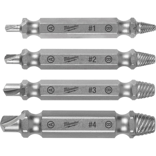 Screw Extractor Set, High Speed Steel, 4 Pieces Waymarc Industries Inc