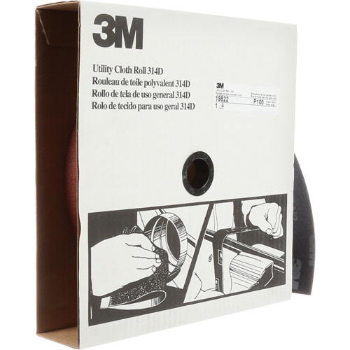 Rouleau de toile abrasive utilitaire 314D, 2" la x 150' lo, Grain 100J Waymarc Industries Inc