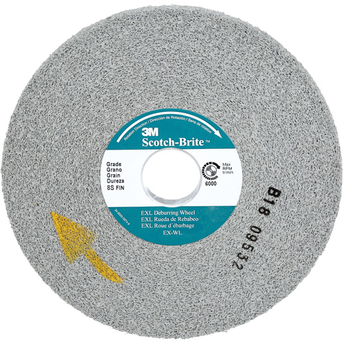 Scotch-Brite EXL Deburring Wheel, 6" x 1/2", 1" Arbor, Aluminum Oxide Waymarc Industries Inc