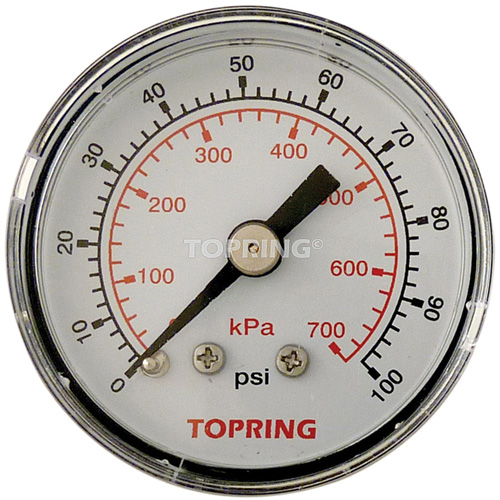 Manom&egrave;tre,  1-1/2", 0 - 100 psi, Fixation arri&egrave;re, Analogique Waymarc Industries Inc