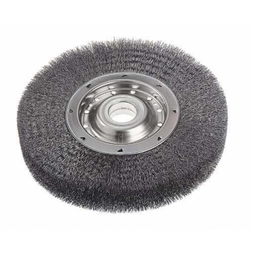 Crimped Wire Wheel Brushes - Wide Face, 6" Dia., 0.0118" Fill, 2" Arbor Waymarc Industries Inc