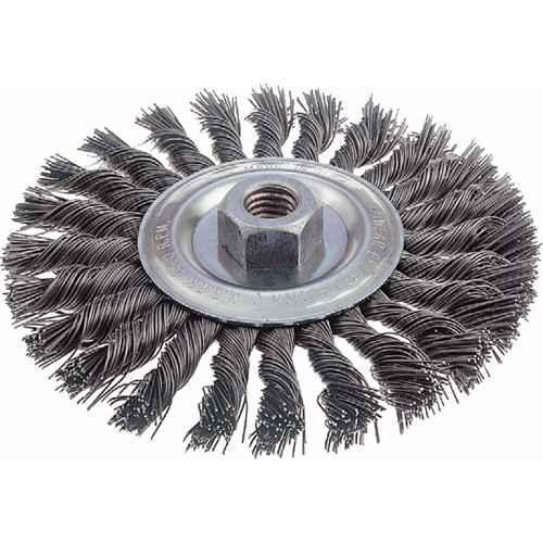 Knot Wire Wheel Brushes - Standard Twist Knot, 6" Dia., 0.023" Fill, 5/8"-11 Arbor, Steel Waymarc Industries Inc