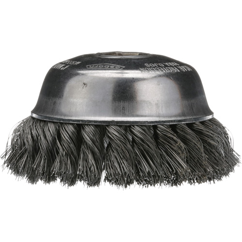 Brosse boisseau &agrave; fil nou&eacute;, 4" dia. x 5/8"-11 arbre Waymarc Industries Inc