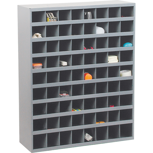 Steel Storage Bin Cabinet, 33-3/4" W x 12" D x 42" H, Grey Waymarc Industries Inc