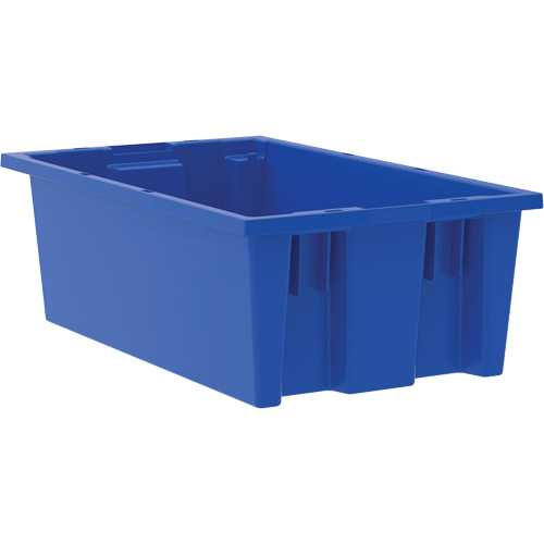 Contenant empilable et emboîtable, 6" x 11" x 18", Bleu Waymarc Industries Inc