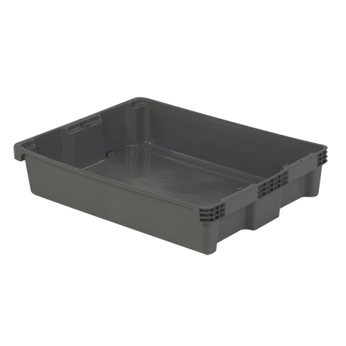 Polylewton Stack-N-Nest&reg; Containers, 6.1" x 29.6" x 22.4", Grey Waymarc Industries Inc